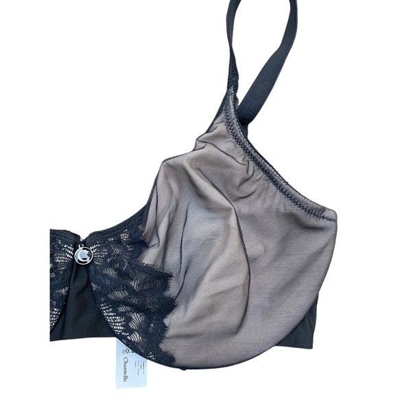 Chantelle Lace Underwire Bra - Black and Gray - Picture 4 of 10